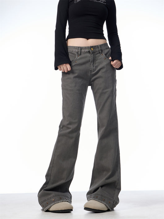 Pantalones Skinny Retro Talle Alto Elásticos con Bota Acampanada para Mujer - Image 25