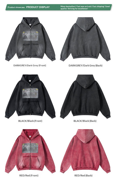 Sudadera Estilo Cardigan con Cierre y Diseño Roto - Image 22