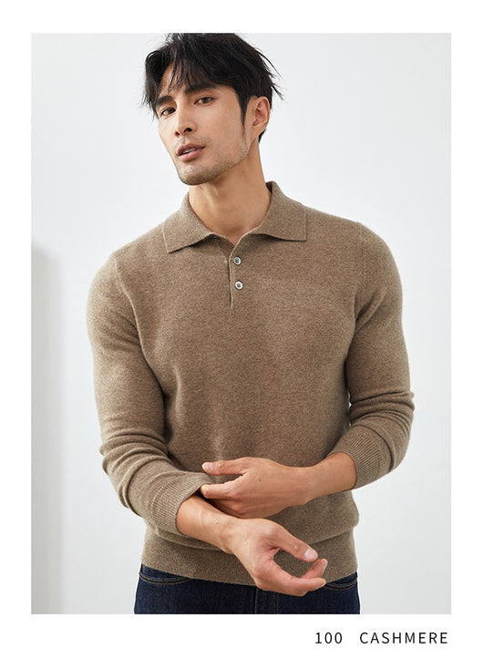 Suéter Tipo Polo de Cachemira Pura para Hombre - Image 19
