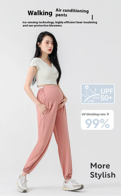 Pantalones Deportivos de Maternidad Talla Grande con Protección Solar Ice Silk - Image 18