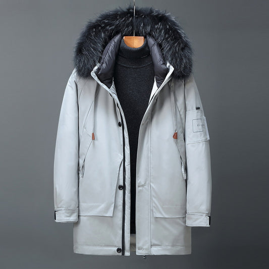 Sudadera Larga para Hombre con Cuello de Piel Pie Overcome - Image 2
