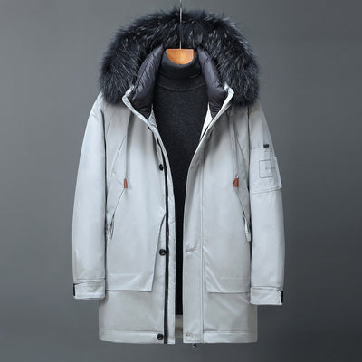 Sudadera Larga para Hombre con Cuello de Piel Pie Overcome - Image 2
