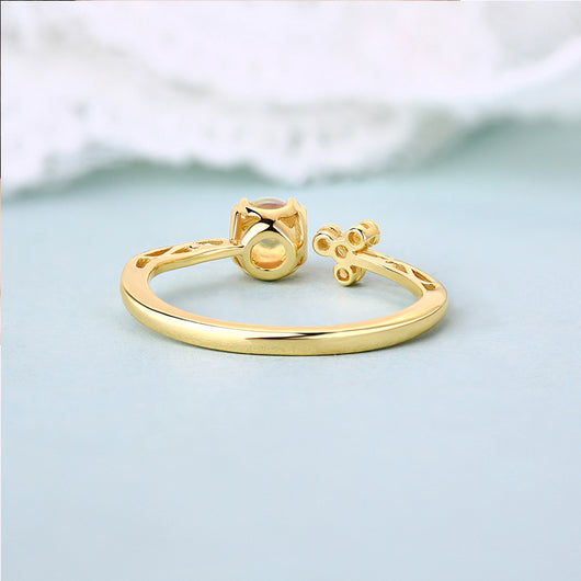 Anillo de Plata Esterlina con Piedra de Luna Natural y Diamantes Calados - Image 7