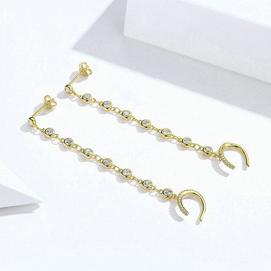 Aretes Largos Plata 925 con Baño de Oro - Diseño Fashion - Image 11
