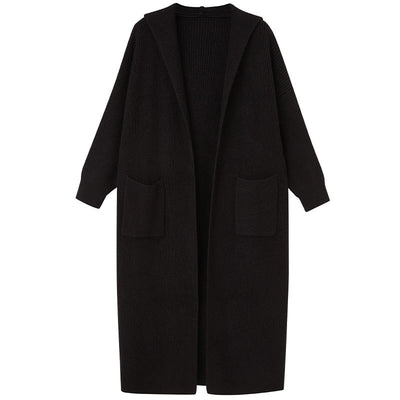 Cardigan Largo Tejido para Mujer con Capucha - Abrigo Tipo Trench - Image 5