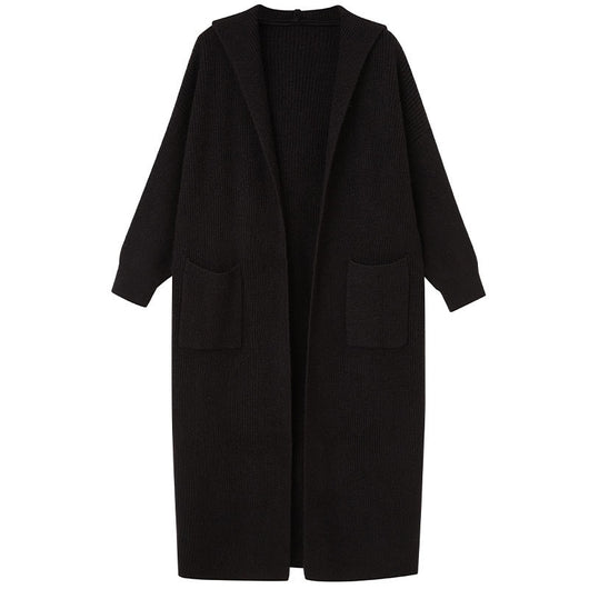 Cardigan Largo Tejido para Mujer con Capucha - Abrigo Tipo Trench - Image 5