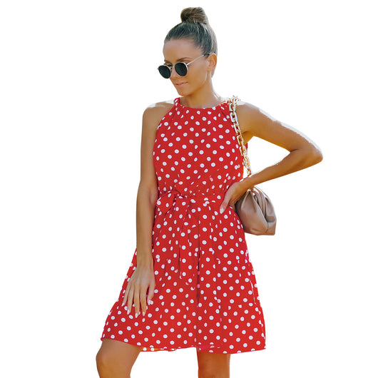 Vestido Elegante de Chifón con Lunares para Mujer - Image 8