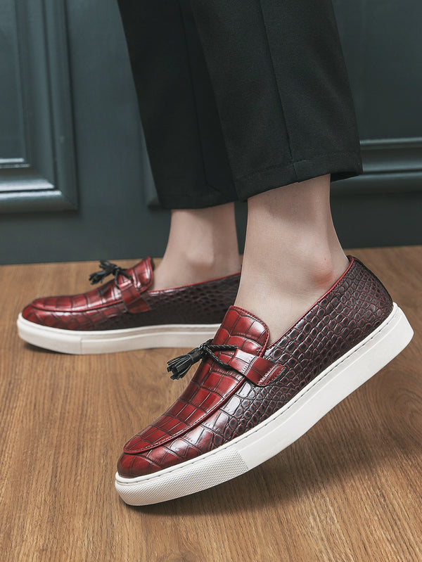 Tenis Casuales Británicos con Borlas para Hombre Talla Grande