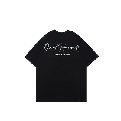 Camiseta Estampada Cadena Letras Grandes - Diseño Personalidad Masculino - Image 3