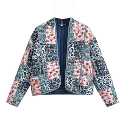 Abrigo Acolchado Suelto Estampado para Mujer - Comodidad y Estilo - Image 3