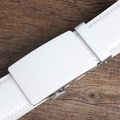 Cinturón Blanco de Cuero para Hombre con Hebilla Automática - Image 7