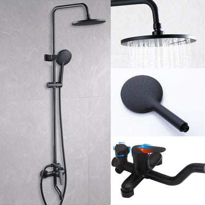 Conjunto de Ducha Negro en Cobre - Sistema Completo para Baño