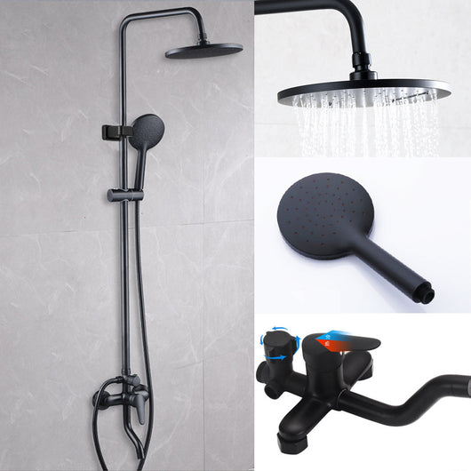 Conjunto de Ducha Negro en Cobre - Sistema Completo para Baño