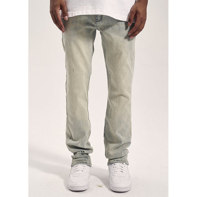 Pantalones Casuales para Hombre Amarillo Mostaza con Desgaste Artesanal - Image 2