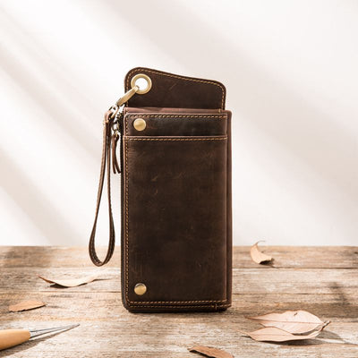 Bolsa de Cuero Genuino para Teléfono con Gran Capacidad y Cierre - Image 4