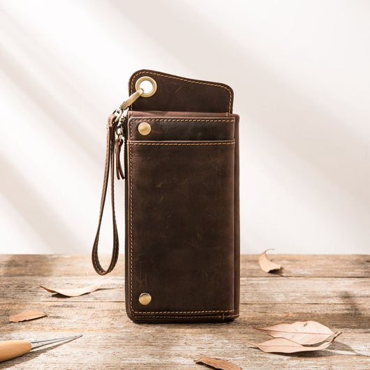 Bolsa de Cuero Genuino para Teléfono con Gran Capacidad y Cierre - Image 4