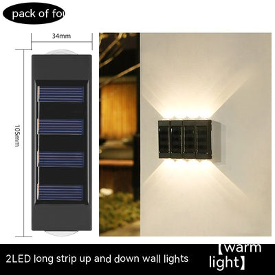 Lámpara Solar Doble de Pared para Exterior - Iluminación Impermeable para Jardín - Image 5
