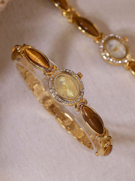 Reloj de Cadena Ojo de Tigre Natural - Diseño Vintage Clásico - Image 11