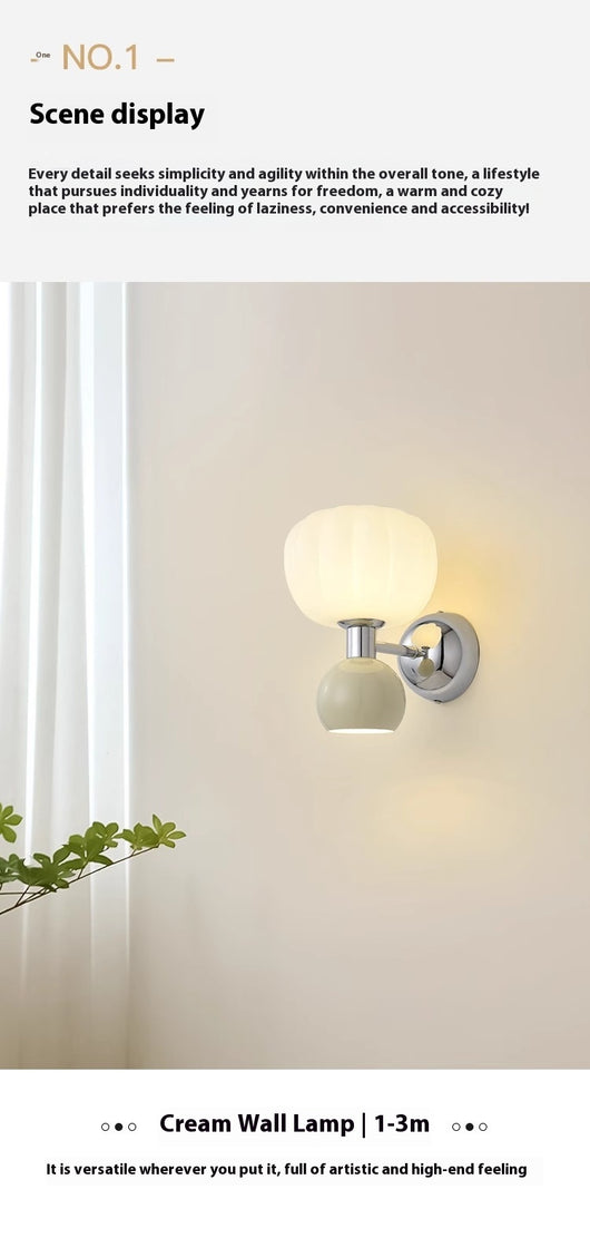Lámpara de Pared Calabaza Crema para Dormitorio Principal - Image 17