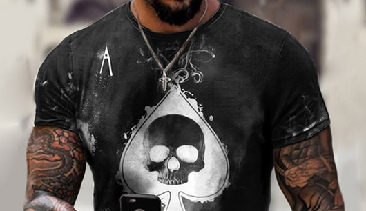 Playera Calavera 3D con Diseño Picas - Moda Urbana para Hombre - Image 13