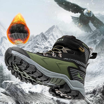 Botas de Nieve para Niños con Forro de Cuero y Piel Térmica