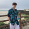 Camisa Floral Hawaiana Manga Corta Estilo Coreano Tendencia Ins