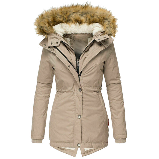 Chaqueta Slim Ajustada con Cuello de Pelaje Cálido y Cierre de Cremallera - Image 3
