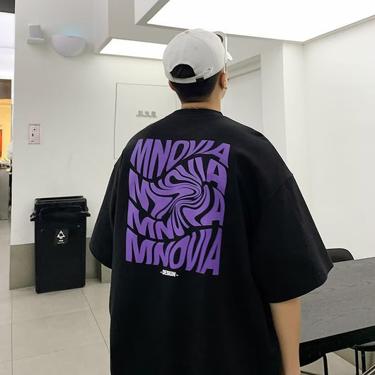 Camiseta Suelta de Algodón Puro para Hombre - Manga Corta - Image 2