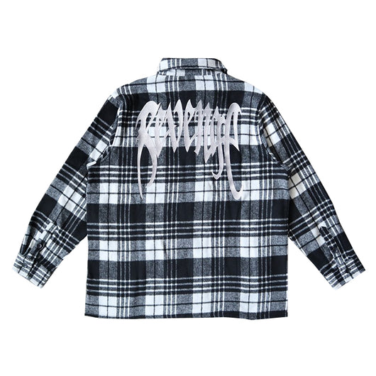 Chaqueta Camisa Cuadriculada con Bordados y Cierre - Image 6