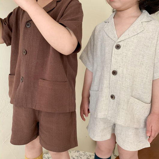 Camisa de Lino Infantil Manga Corta - Image 10