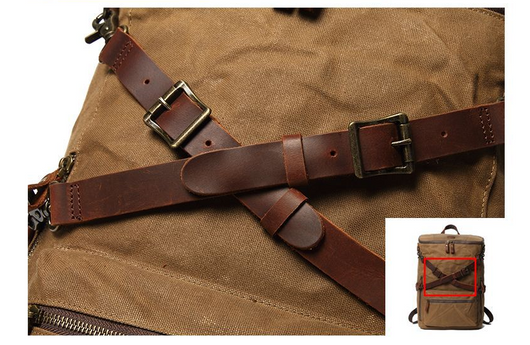 Bolsa Vintage para Laptop en Cuero y Lona - Estilo Profesional - Image 7