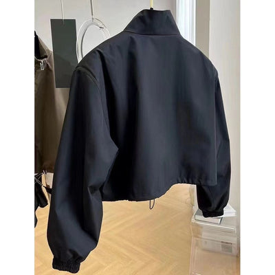 Abrigo Trench Corto para Mujer con Cuello Parado Casual - Image 5