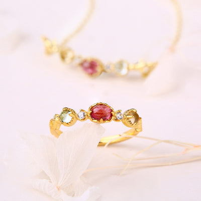 Pulsera de Plata Esterlina con Topacio Rubí y Cristal Limón - Image 9