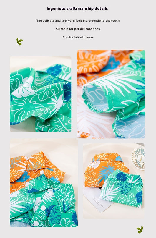 Camisa Hawaiana Playa para Mascotas con Diseño de Hojas - Image 11