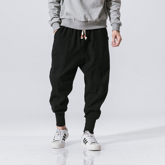 Pantalones Casuales Hombre Algodón y Lino Japonés - Image 2