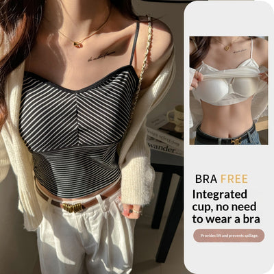 Camiseta Tirantes Rayada con Sostén Acolchado - Lencería Sexy y Cómoda - Image 8