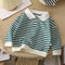 Sudadera con Capucha Estilo Universitario a Rayas para Niños