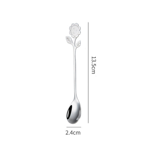 Cucharilla de Acero Inoxidable Estilo Japonés con Diseño Girasol - Image 17