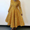 Vestido Formal Midi con Lentejuelas y Manga Larga para Mujer