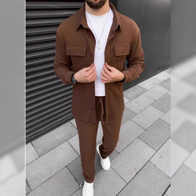 Traje Casual de Pana para Hombre - Camisa y Pantalón Coordinado - Image 3