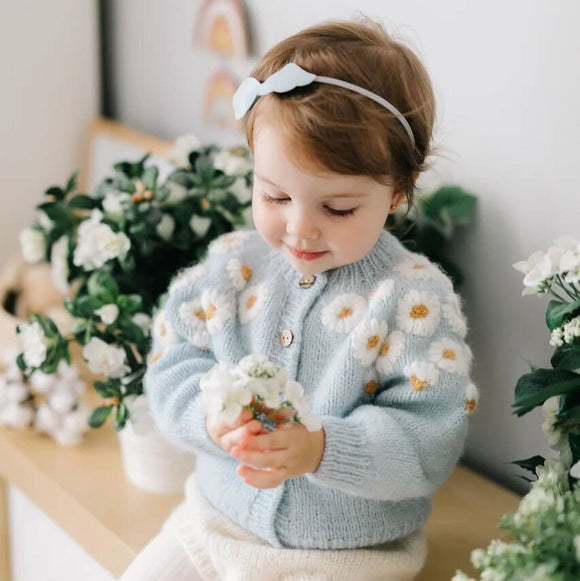 Cardigan de Lana con Bordado para Niños