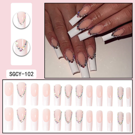 Uñas Postizas Degradado Floral con Efecto Espejo Electroplatado - Image 30