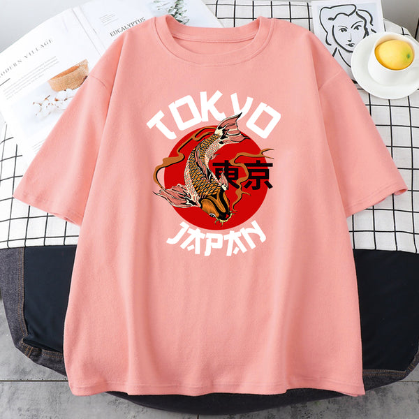 Camiseta Estampada Unisex de Algodón - Manga Corta Cuello Redondo Verano