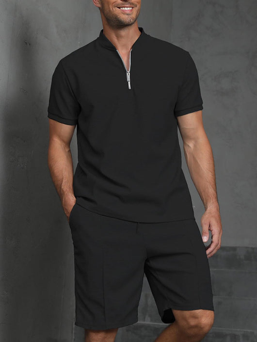 Conjunto de Polo Liso Manga Corta para Hombre - Dos Piezas - Image 16