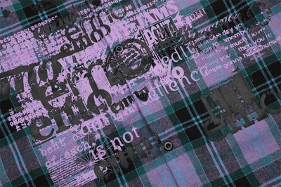 Cardigan Hombre Cuadros con Estampado de Letras - Image 16