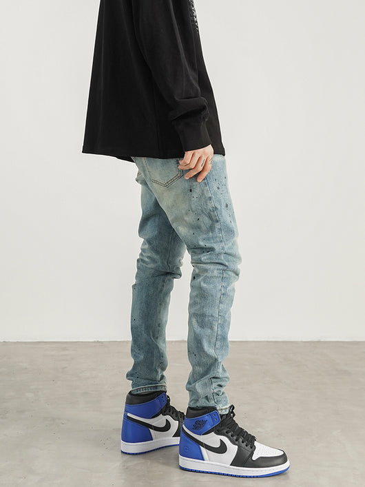 Jeans Slim Fit con Detalles de Tinta Salpicada - Image 2