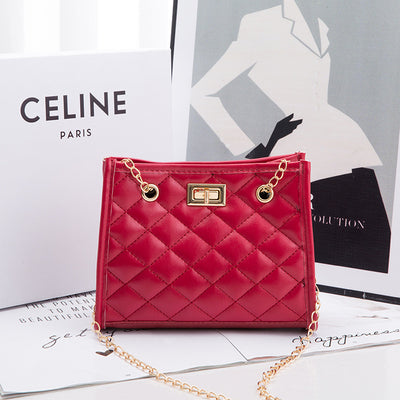 Bolso de Cadena Cuadrado Pequeño con Costura de Rombos para Mujer - Image 7