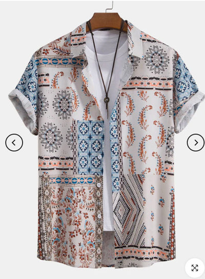 Camisa Estampada Artística para Hombre - Manga Corta - Image 16