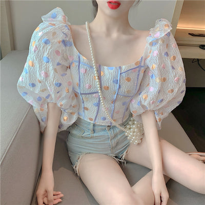 Blusa Blanca con Lunares y Mangas Abullonadas - Image 10