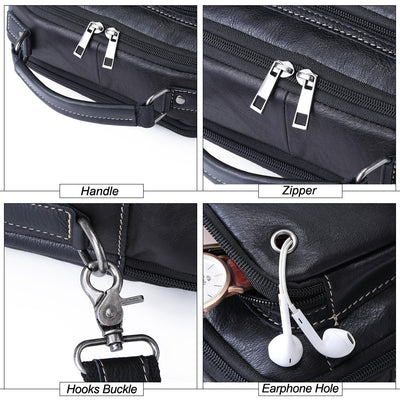 Bolso Mensajero Retro de Cuero Genuino - Maletín Multifuncional Casual - Image 3